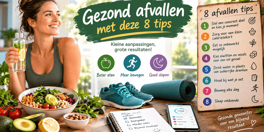 gezond afvallen met deze 8 tips